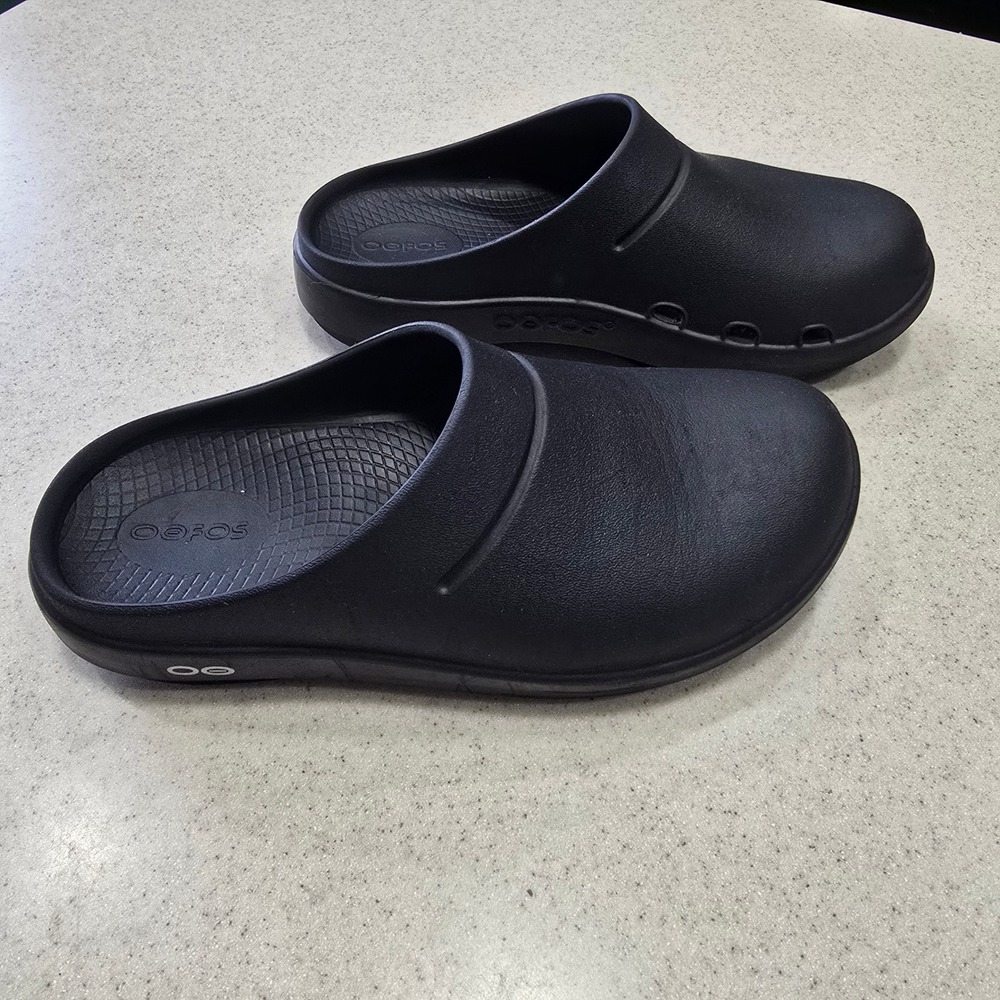 Oofos OOcloog Black Recovery Clogs Mens 5 Womens 7 EU 38 Slip On Shoes - Picture 6 of 15